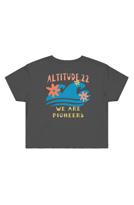 ALTITUDE22 FLOWERS AND WAVES CROP TEE